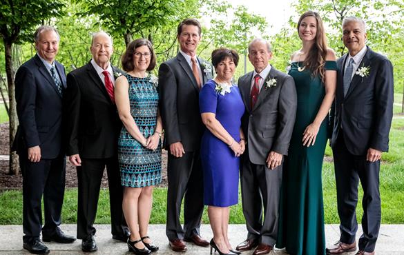 From left: Dean Aaron Bobick, Fred Palmerton, Lorrie Faith Cranor, Charles Eggert, Karen Jubel, Don Jubel, Deanne Bell, Raj Gupta