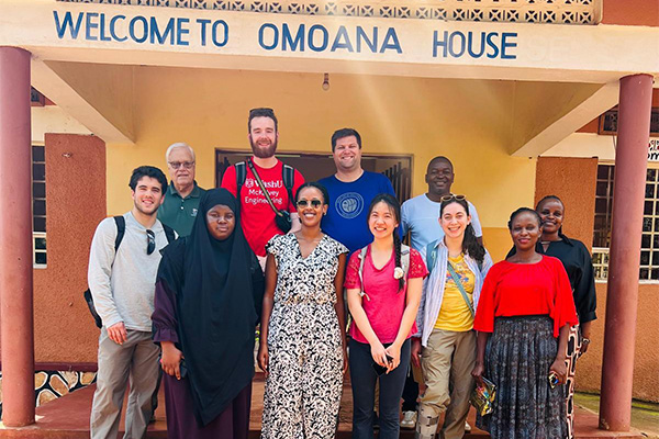 WashU Engineers Without Borders team with St. Francis Health Care staff. (Credit: Dan, St. Francis staff)