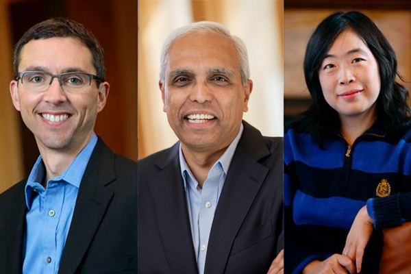 (From left) Randall Martin, Rohit Pappu, Lan Yang