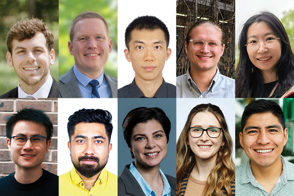 Clockwise from top left: Goodman, Hall, Hu, Kehne, Kong, Lagunas Vargas, Sorrells, Roccabianca, Manzoor, Liu.