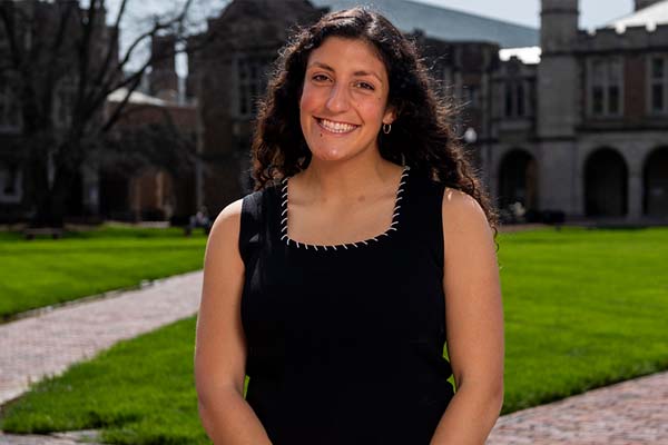 Elizabeth Saliba, a member of the Class of 2022, is committed to sustainable building design. (Photo: Sid Hastings/Washington University)