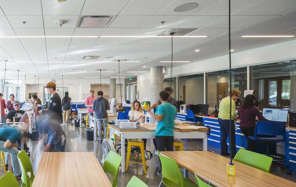 To tour the Spartan Light Metal Products Makerspace, hover over the image.   (All photos: Joe Angeles/Washington University)