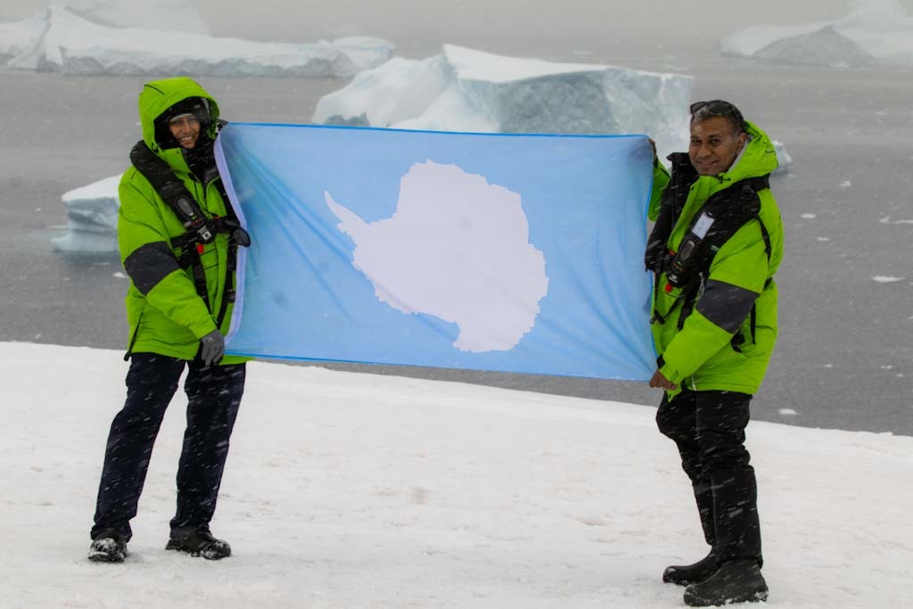 Kita Gandhi and her husband, fellow WashU alum Salil Gandhi, visited Antarctica in 2025.
