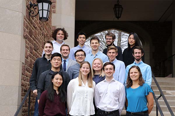 Left to right, First row: Kathleen Cheng, Katie Stender-Moore, Michael Casey, Kaitlyn Moran; Second row: Michael Qiu, Sam McGarey, Katie Lund, Grayson Derossi, Josh Pullen; Third row: Isaac Bock, Leo Karp, Aaron Stein; Fourth row: Cameron Bleem, Zach Young, Aidan Kelley, David Shen