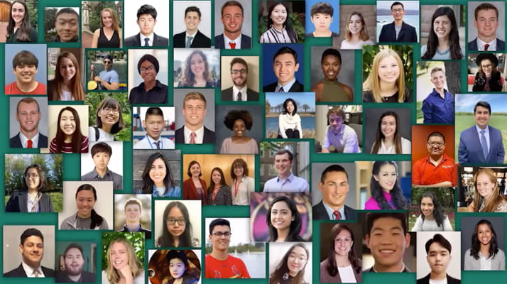 A collage of the Department of Biomedical Engineering's graduating seniors.