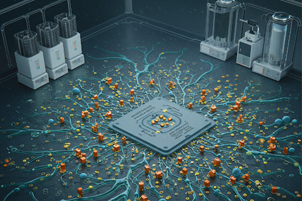 NeuroSA is a neuromorphic architecture with quantum capabilities that allow it to solve optimization problems more reliably than state-of-the-art methods. (Image created by Shantanu Chakrabartty using Google Gemini)